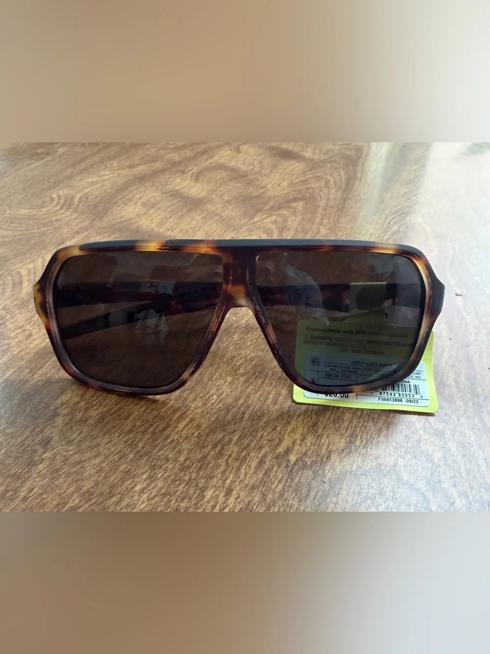 Tortoiseshell Shield Sunglasses - Brown Lenses